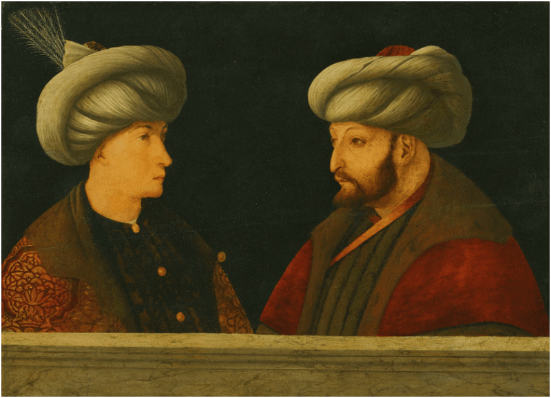 Gentile Bellini tarafından yapılan bir başka Fatih Sultan Mehmet tablosu