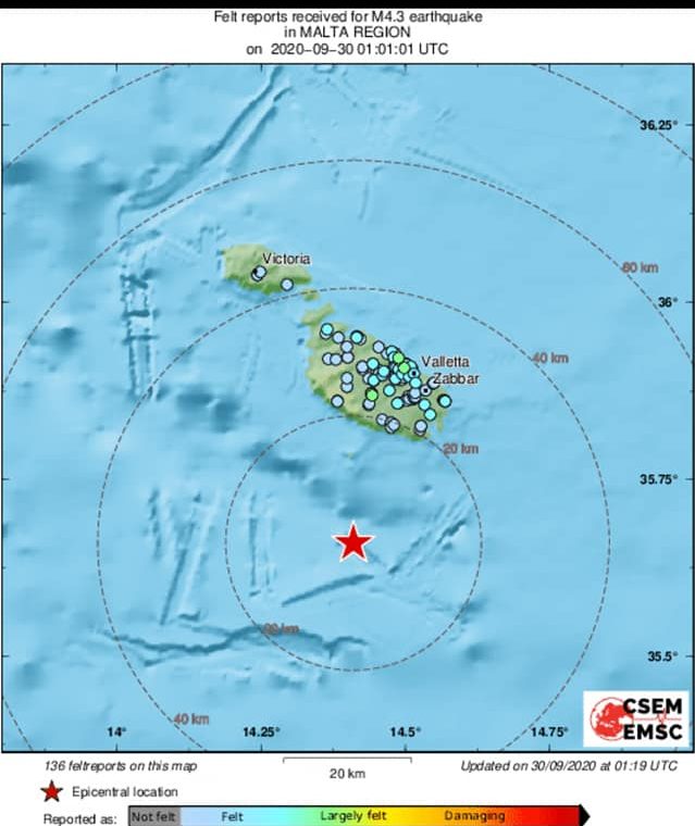 Malta’da deprem