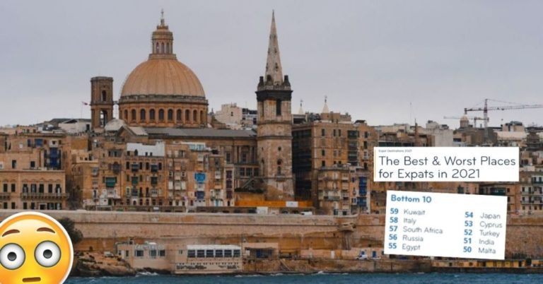Malta, yabancılar için yaşanacak en kötü 10 ülkeden birisi oldu