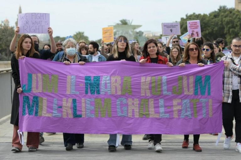 Kadınlar  cinsiyetçiliğe ve şiddete karşı Valletta’da buluştu