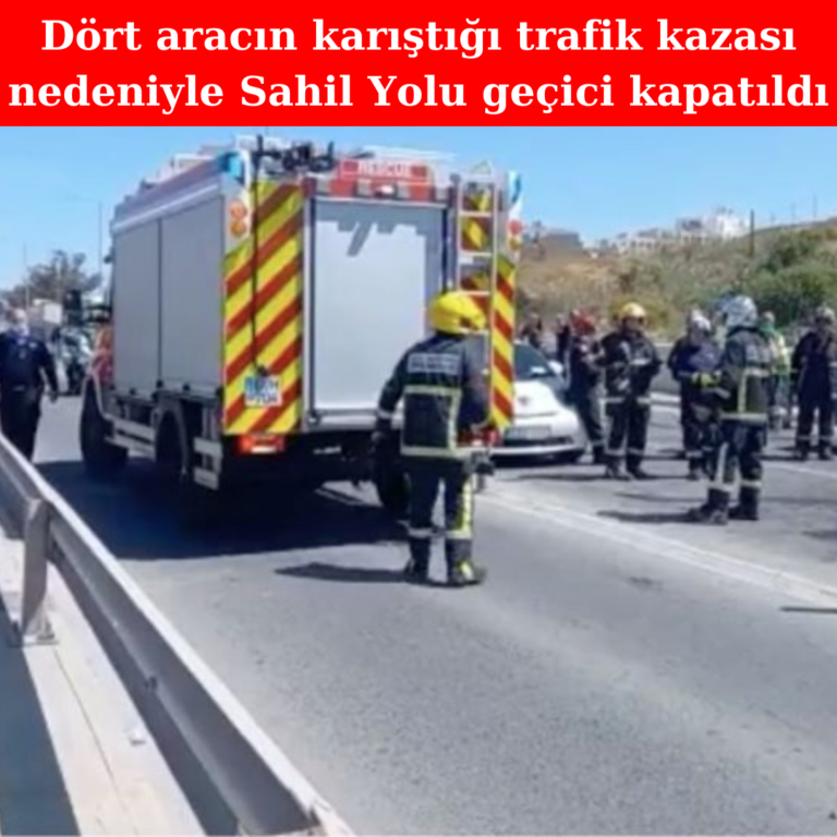 Sahil Yolu kaza nedeniyle geçici kapatıldı