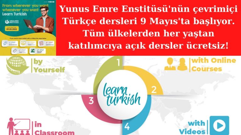 Çevrimiçi Türkçe kursları 9 Mayıs’ta başlıyor