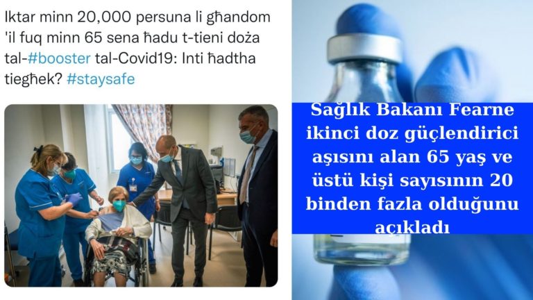 20 binden fazla 65 yaş üstü kişi ikinci doz güçlendirici aldı