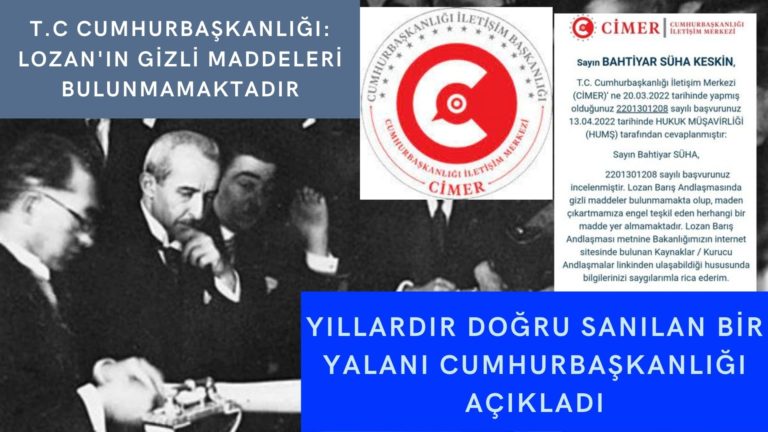 Meğer Lozan Andlaşması’nın gizli maddesi yokmuş!