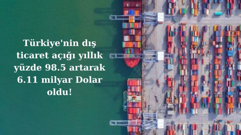 Türkiye’nin dış ticaret açığı yüzde 98.5 arttı