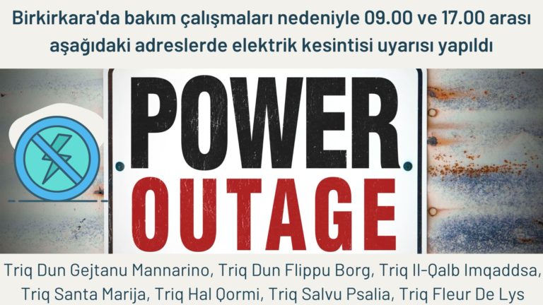 Birkirkara’da bugün elektrik kesintisi uyarısı yapıldı