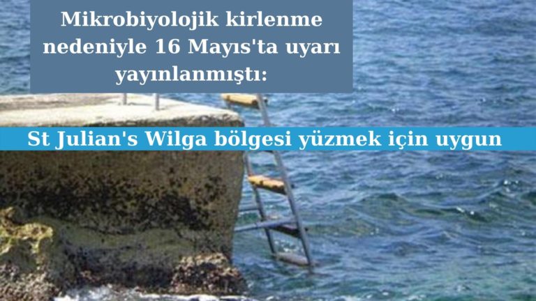 St Julian’s Wilga bölgesi yüzmek için artık uygun!