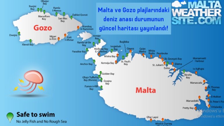Malta plajlarında deniz anası durumları güncellendi