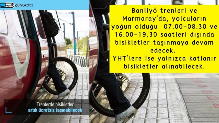 Trenlerde ve Marmaray’da bisiklet taşınabilecek