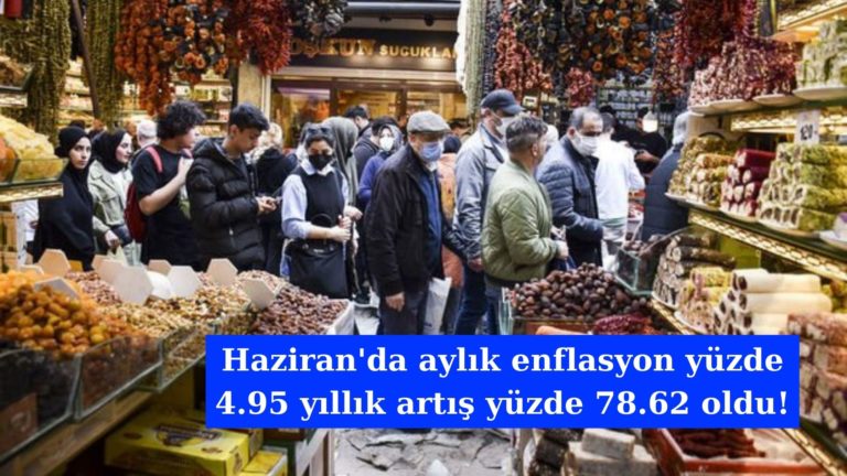 Haziran’da enflasyon aylık yüzde 4.95 oldu