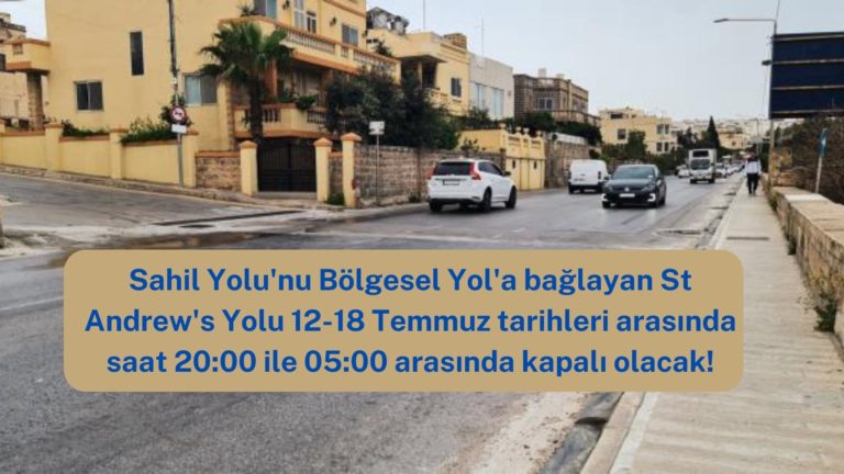 St Andrew’s yolu 6 gece boyunca kapatılacak