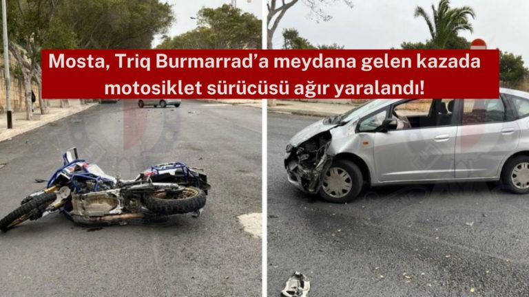 Mosta’da kazada bir motosikletli ağır yaralandı