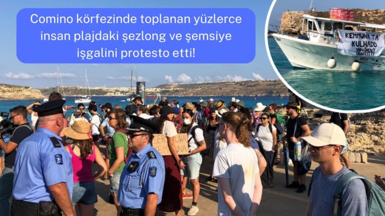 Comino körfezinde şezlong işgali protesto edildi! 