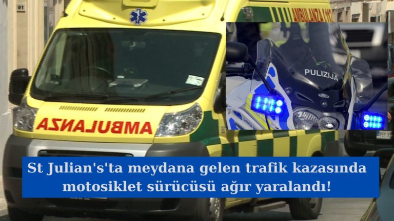 St Julians’ta trafik kazası: motosikletli ağır yaralandı