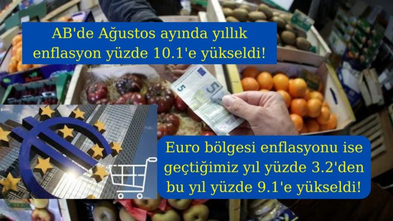 AB yıllık enflasyonu Ağustos’ta yüzde 10.1’e yükseldi!