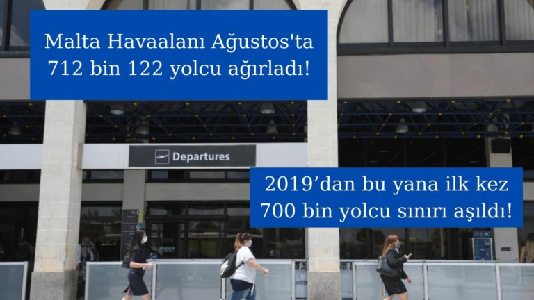 Malta Havaalanı Ağustos’ta 712 bin 122 yolcu ağırladı!