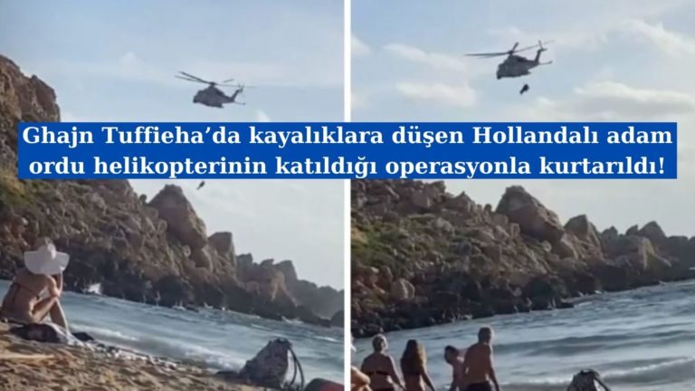 Kayalıklardan düşen Hollandalı helikopterle kurtarıldı!