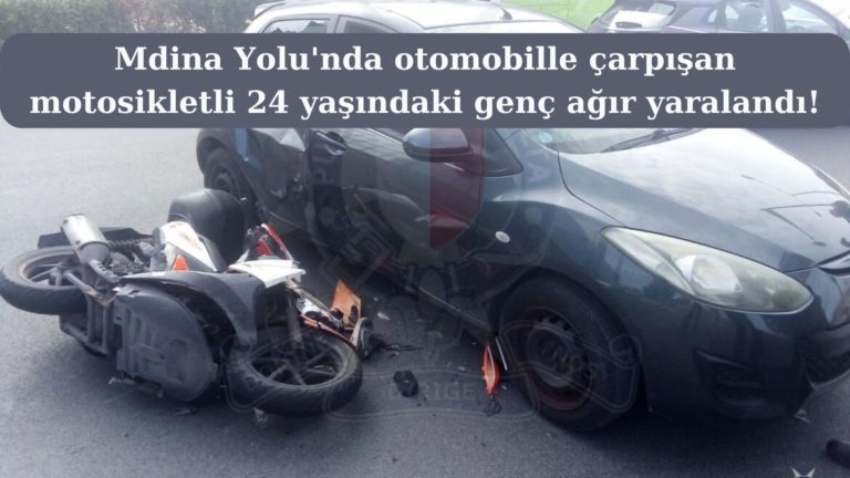 Mdina yolundaki kazada motosikletli ağır yaralandı!