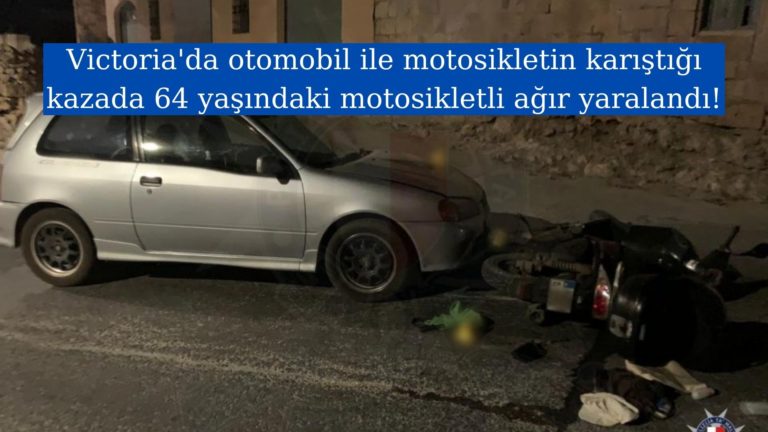 Victoria’daki kazada 64 yaşındaki motosikletli ağır yaralandı