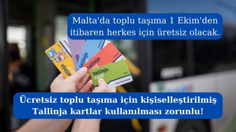 Ücretsiz toplu taşıma için Tallinja kart zorunlu!