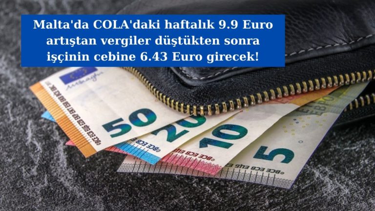 Haftalık 9.9 Euro artıştan işçiye 6.43 Euro kalacak!