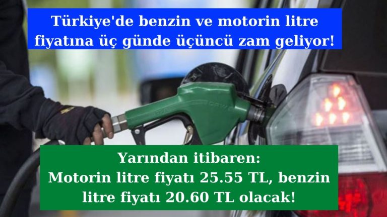 Benzin ve motorine üç günde üçüncü zam geliyor!