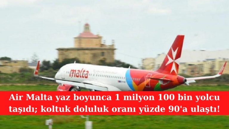 Air Malta yaz boyunca 1 milyondan fazla yolcu taşıdı!