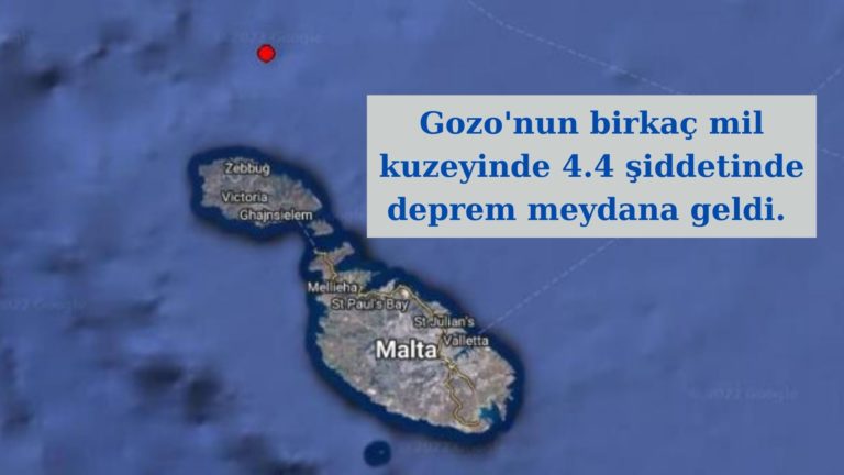 Gozo’nun açıklarında 4.4 şiddetinde deprem meydana geldi!