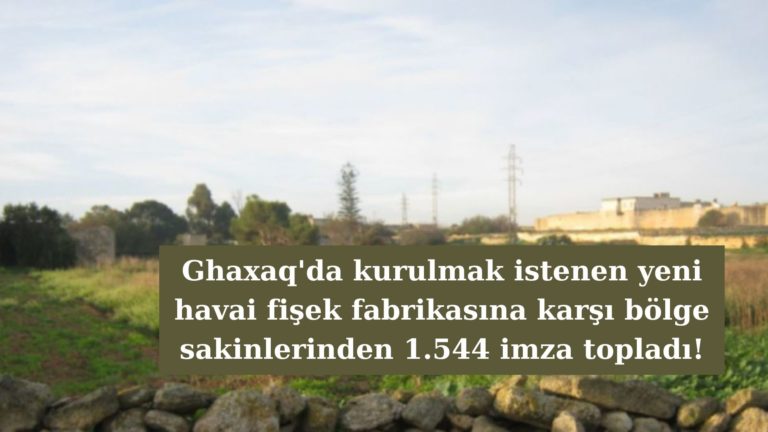 Ghaxaq’da havai fişek fabrikası planına karşı 1.544 imza toplandı!
