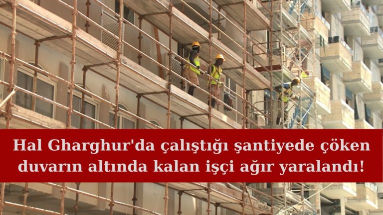 Şantiyede çöken duvarın altında kalan işçi ağır yaralandı!