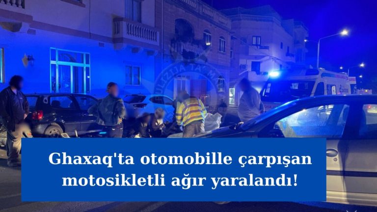 Ghaxaq’da otomobille çarpışan motosikletli ağır yaralandı!