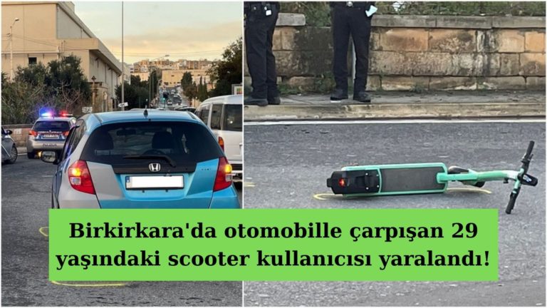 Otomobille çarpışan scooter kullanıcısı yaralandı!
