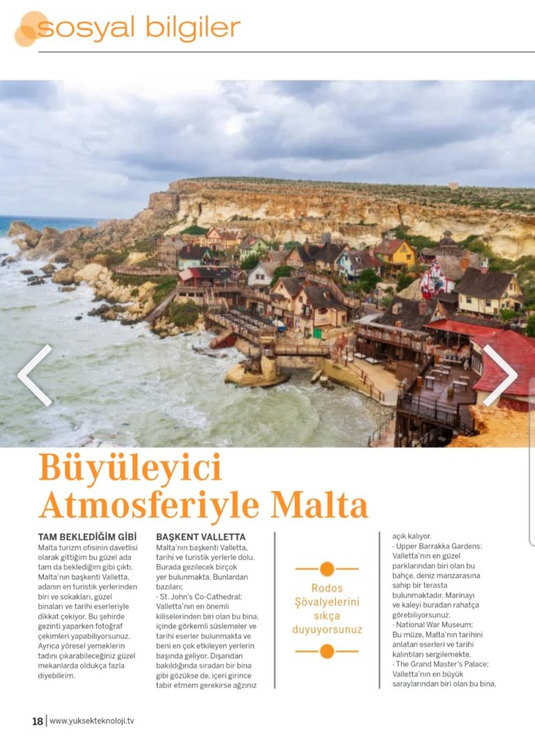 Birol Bali Malta seyahatini kaleme aldı