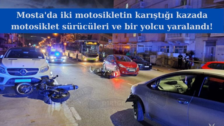Mosta’da iki motosikletin karıştığı kazada üç kişi yaralandı!