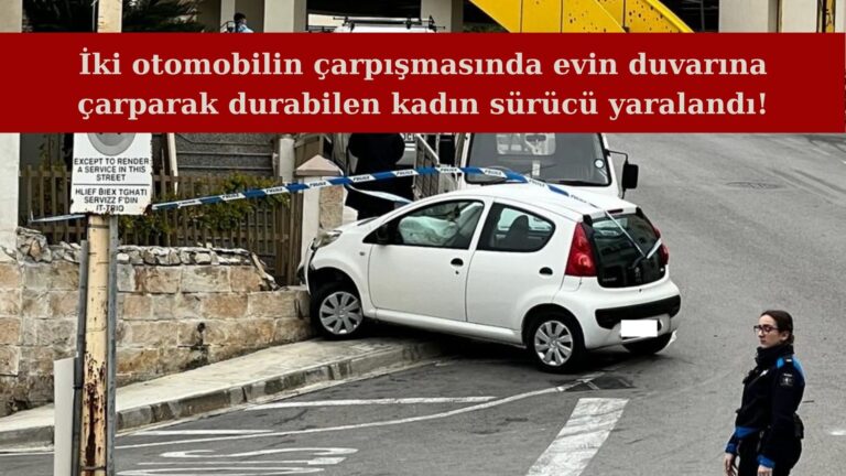 Otomobille çarpıştıktan sonra evin duvarına çarparak durabildi!