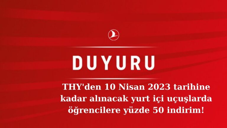 THY’den öğrencilere yurt içi uçuşlarda yüzde 50 indirim!