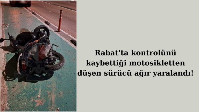 Rabat’ta ikinci bir kaza: motosikletli ağır yaralandı!