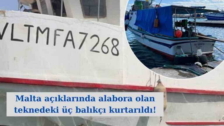 Alabora olan balıkçı teknesinin mürettebatı kurtarıldı!