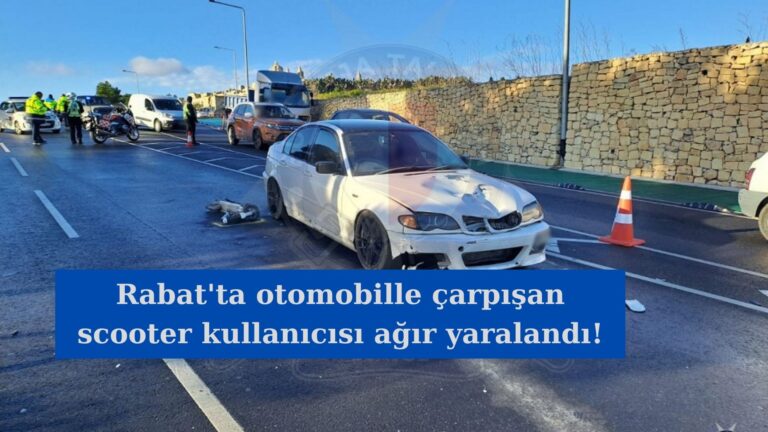 Otomobille çarpışan scooter kullanıcısı yaralandı!