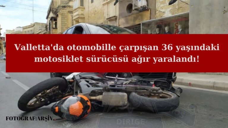 Valletta’daki trafik kazasında motosikletli ağır yaralandı!