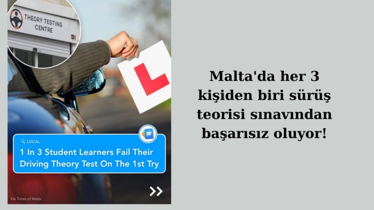 Malta’da her 3 kişiden biri sürüş teorisi sınavından başarısız oluyor!
