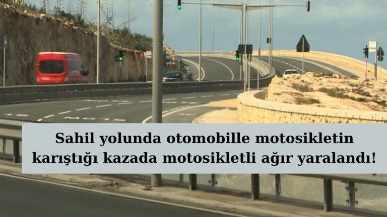 Sahil yolundaki kazada motosikletli ağır yaralandı!