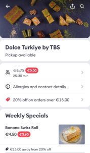Dolce Türkiye'ye Bolt Food uygulamasından da sipariş verebilirsiniz.