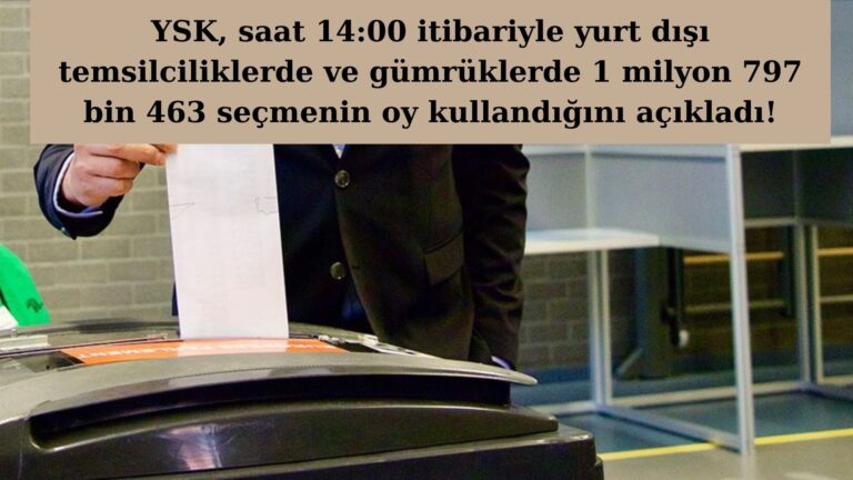 Yurt dışında kullanılan oy sayısı 1 milyon 797 bin 463’e ulaştı!