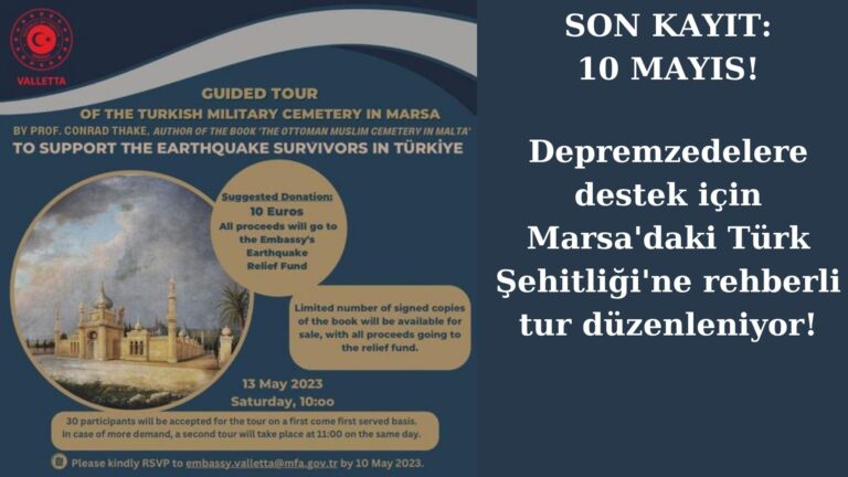 Depremzedelere destek için Türk Şehitliği’ne rehberli tur düzenleniyor!