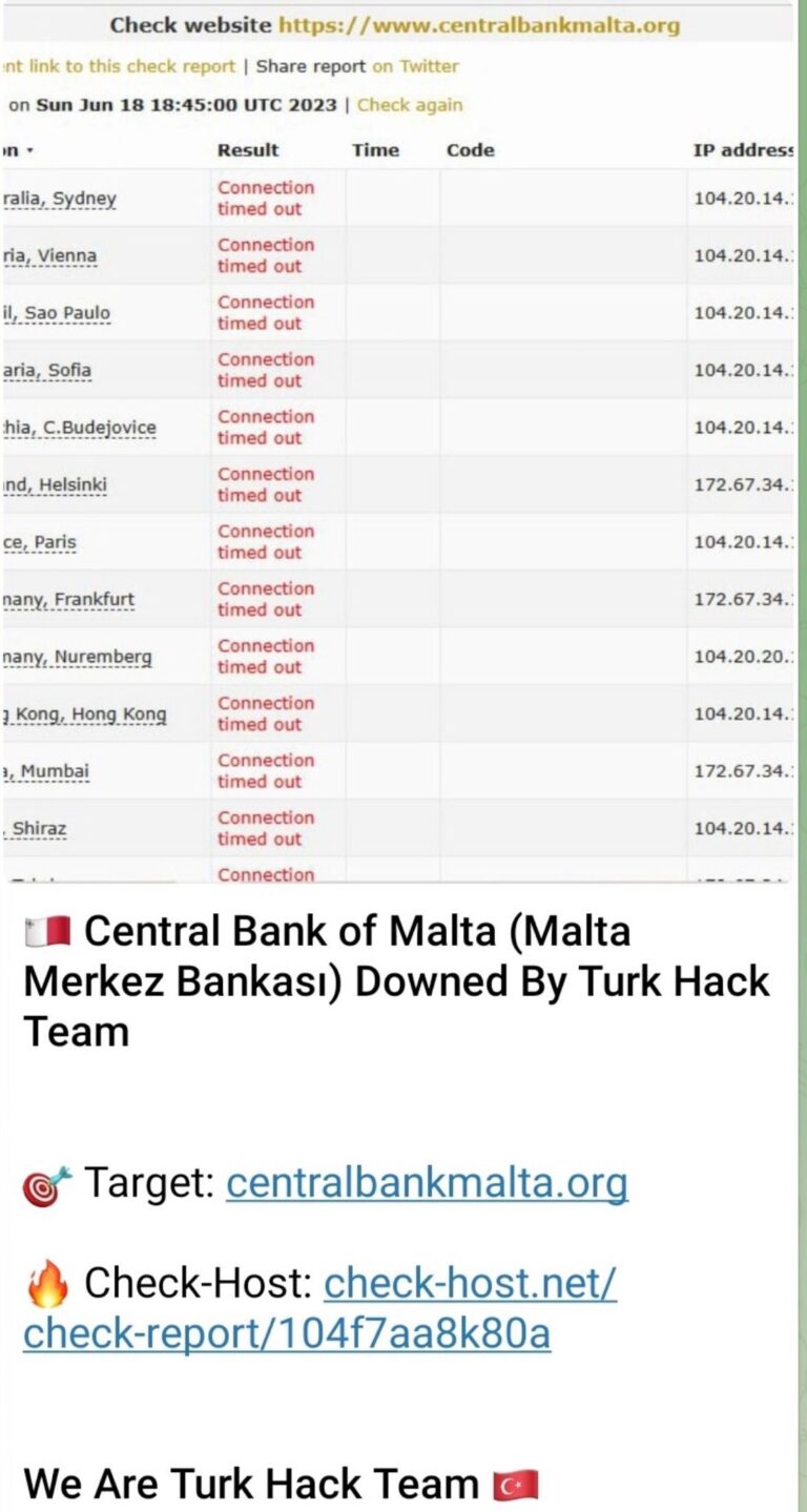 Malta Merkez Bankası, Türk Hacker Grubu THT’nin kurbanı oldu