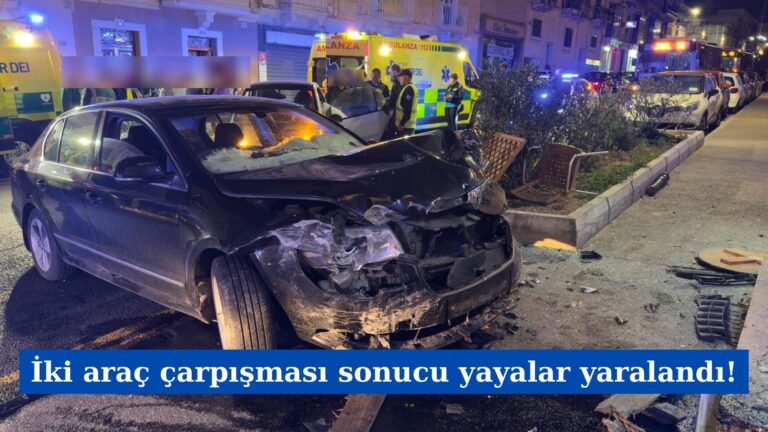 İki Araç Çarpışması Sonucu Yayalar Yaralandı