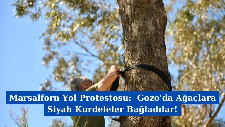 Marsalforn Yol Protestosu:  Gozo’da Ağaçlara Siyah Kurdeleler Bağladılar!