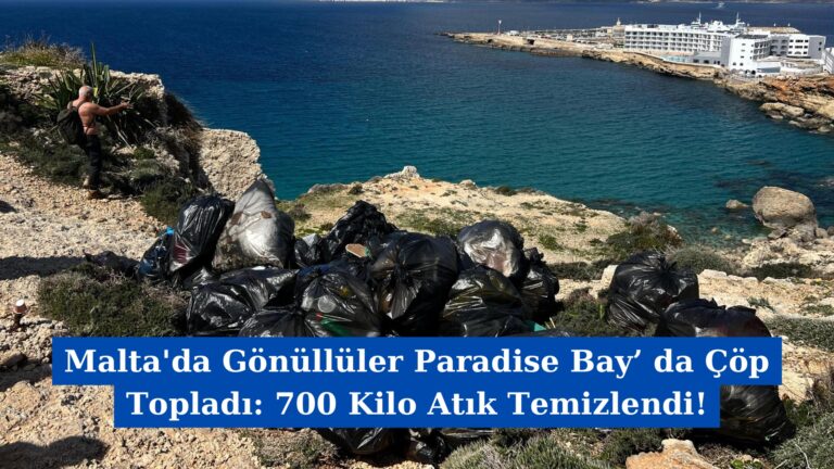 Malta’da Gönüllüler Paradise Bay’da Çöp Topladı: 700 Kilo Atık Temizlendi!