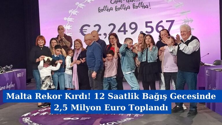Malta Rekor Kırdı! 12 Saatlik Bağış Gecesinde  2,5 Milyon Euro Toplandı